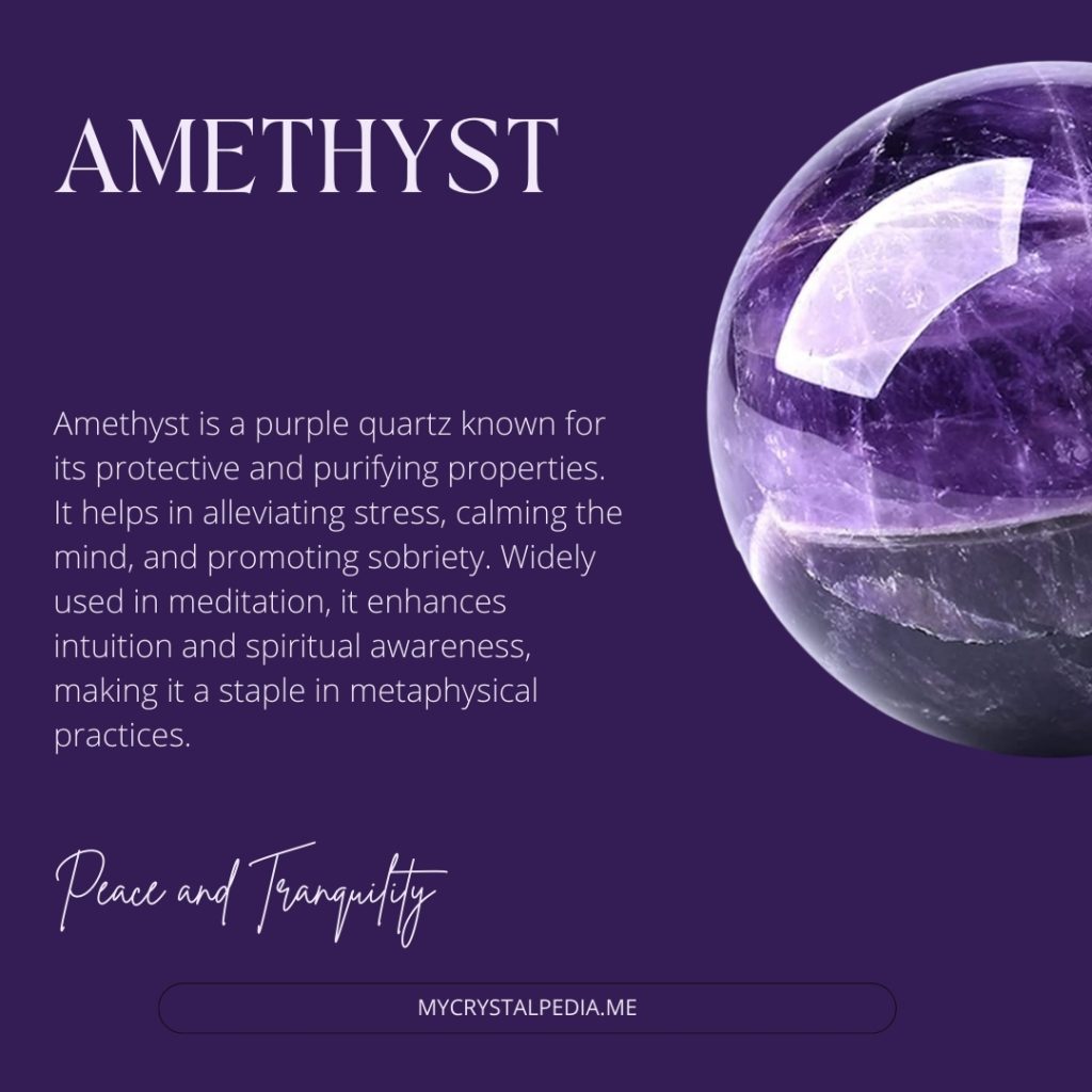 Amethyst Crystal meaning card