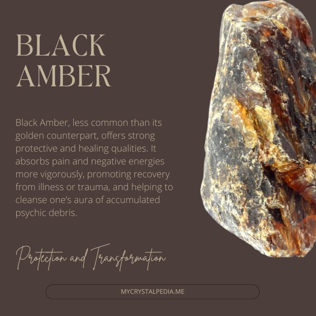 Black Amber Meaning Card by healers Hub